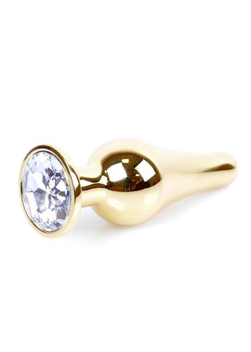 Plug-Jewellery Gold BUTT PLUG- Clear na Arena.pl