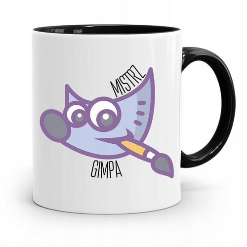 Kubek Czarny Prezent Dla Grafika Mistrz Gimpa Z Nadrukiem Ze Zdjęciem na Arena.pl