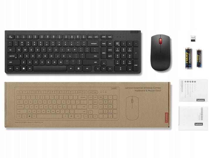 Lenovo Essential Wireless Combo Keyboard & Mouse Gen2 Black US (4X31N50720) zdjęcie 2