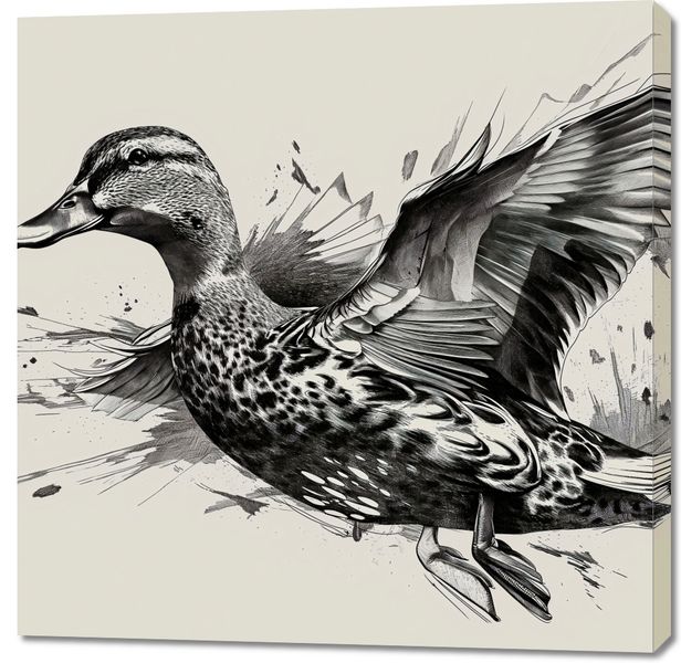 Obraz 100x100cm Gracja Kaczki w Locie zdjęcie 1