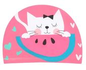 Czepek do pływania dla dzieci materiałowy na basen do wody Aqua-Sport Kitty