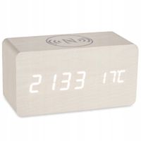ZEGAREK budzik ŁADOWARKA BEZPRZEWODOWA 3w1 USB