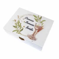 Biała skrzynka Pudełko na biblię prezent I Komunia personalizacja wzory