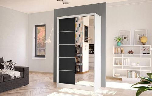 SZAFA PRZESUWNA DIEGO III z lustrem 100cm - pojemna GARDEROBA na Arena.pl