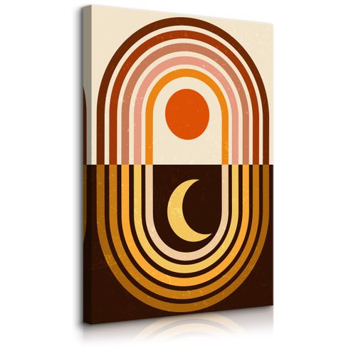 Obraz Do Sypialni Aztecki Księżyc Słońce Styk Boho Abstrakcja 40cm x 50cm na Arena.pl