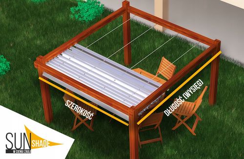 ROLETA RZYMSKA PRZECIWSŁONECZNA WODOSZCZELNA ROZSUWANA ZWIJANA ZIELONA 4X4 na Arena.pl