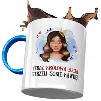 Kubek Błękitny Dla Łucji Przyjaciółki Na Prezent Z Nadrukiem Ze Zdjęciem