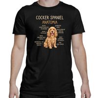 Cocker Spaniel anatomia - męska koszulka na prezent M Czarny T-shirt PIES