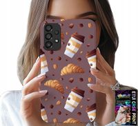 ETUI DO SAMSUNG GALAXY A23 5G - CASE Z KAWĄ ROGALIKAMI I ZIARNAMI W TLE