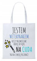 Dla Weterynarza Na Prezent Torba Eco Biała Shopper Z Nadrukiem Ze Zdjęciem