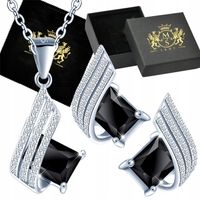 Komplet Biżuterii Srebrny Srebro 925 Łańcuszek i Kolczyki Zestaw na Prezent