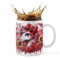 KUBEK CERAMICZNY 330ML DRUK - JEDNOROŻEC UNICORN KOŃ