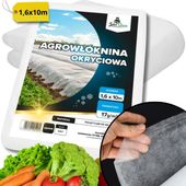 WŁÓKNINA BIAŁA 1,6X10M 17G OTULINA DO OGRODU OKRYCIOWA WIOSENNA FLIZELINA