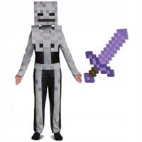 MINECRAFT STRÓJ KARNAWAŁOWY SKELETON BIAŁY SZKIELET 127-136 CM +MIECZ 51 CM