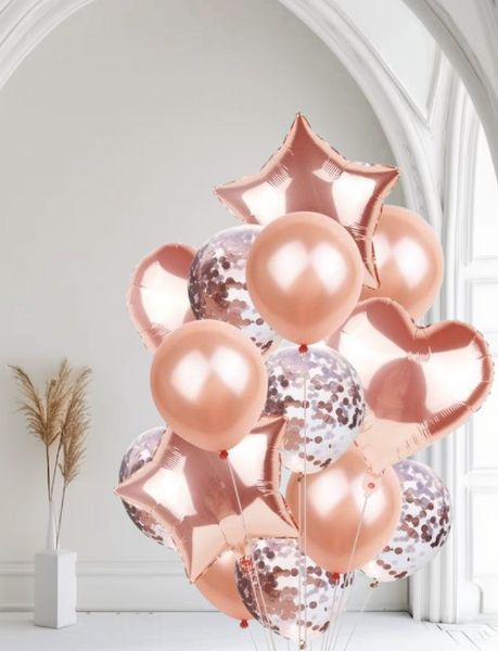 BALONY NA URODZINY ZESTAW BALONÓW MIX 14 SZT ŚLUB PARTY zdjęcie 5