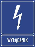 Tablica informacyjna Wyłącznik grawer piktogram 20x15 cm dużo wzorów