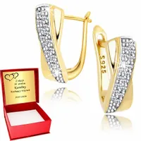 Złote Kolczyki 925 Angielskie dla Kobiety Grawer