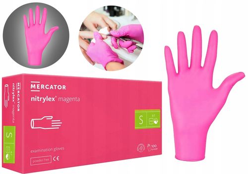 rękawice nitrylowe 100 szt. 7-s nitrylex magenta na Arena.pl
