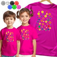 KOSZULKA DZIECIĘCA TSHIRT - KOLOROWE KROPKI KROPKA NA DZIEŃ KROPKI - 158 XL