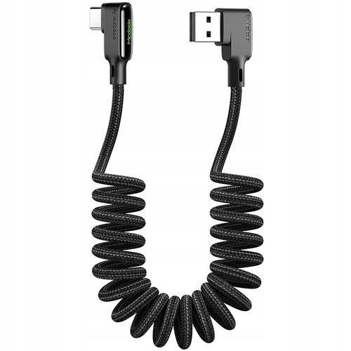 MCDODO KABEL KĄTOWY USB-C SPIRALNY SPRĘŻYNOWY SZYBKIE ŁADOWANIE TYP C LED na Arena.pl