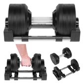 Hantel żeliwny regulowany automat 24 kg skok co 1kg Rebel