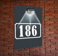 antracyt TABLICZKA ADRESOWA dibond numer domu z lampką led pionowa 40x30
