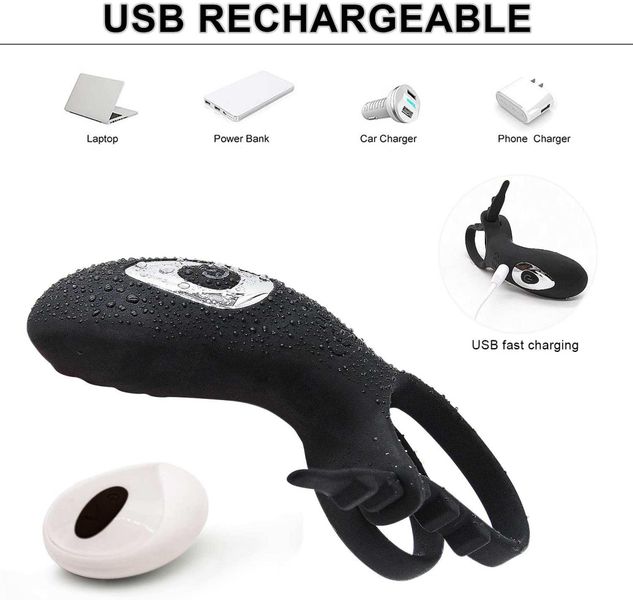 Adjustabledouble Cockring With Remote zdjęcie 12