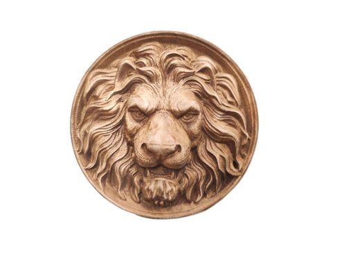 Obraz płaskorzeźba Lwa Lew Król zwierząt 16 cm drewniany obraz medalion na Arena.pl