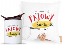 Zestaw Poduszka + Kubek Dla Baristy Prezent Z Nadrukiem Ze Zdjęciem