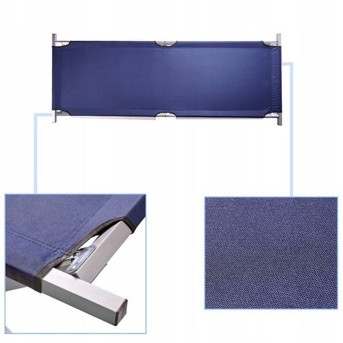 Łóżko polowe składane turystyczne kanadyjka XXL niebieskie 150kg na Arena.pl