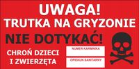 NAKLEJKA informacyjna karmik DERATYZACYJNY TRUTKĘ