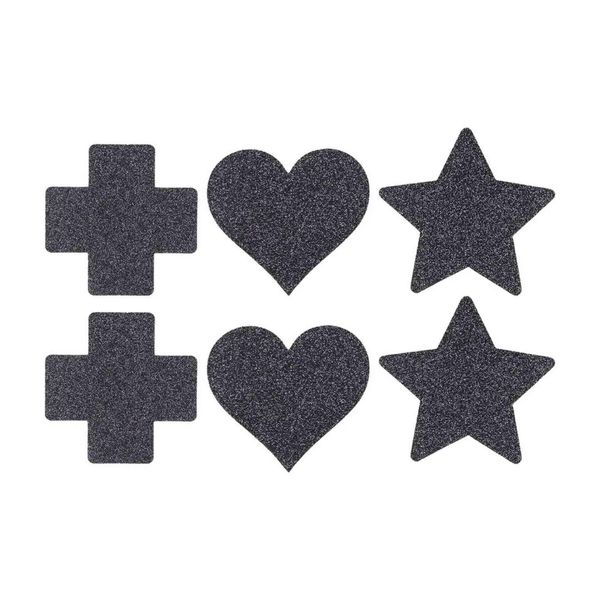 Nipple Cover Set - Cross Star Heart - Black zdjęcie 1