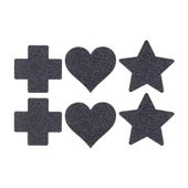 Nipple Cover Set - Cross Star Heart - Black