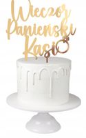 TOPPER NA TORT WIECZÓR PANIEŃSKI PLEXI BRIDE IMIĘ