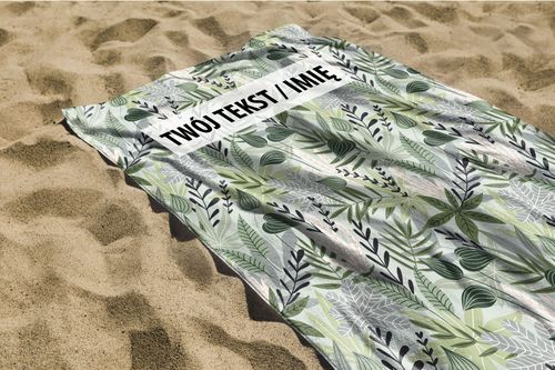 RĘCZNIK Listki graficzne z twoim dowolnym tekstem 150x70cm 040H na Arena.pl