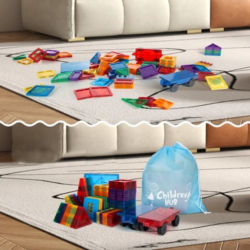 100 X KLOCKI MAGNETYCZNE DUŻE 3D MAGNETIC TILES KONSTRUKCYJNE ZESTAW DZIECI na Arena.pl