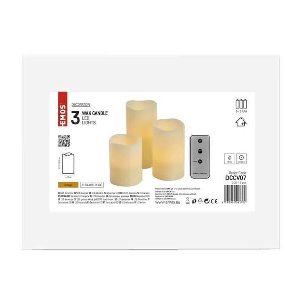 Świeczki LED okrągłe 9xAAA VNT timer pilot 3szt zdjęcie 3