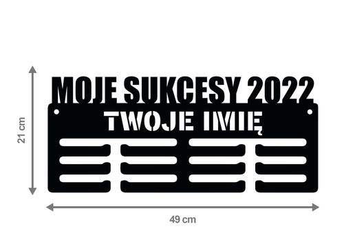 Wieszak na medale MOJE SUKCESY 2022 twoje imię dowolny tekst 295.3 na Arena.pl