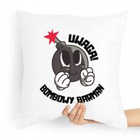 Poduszka Prezent Dla Barmana Uwaga! Bombowy Barman Z Nadrukiem Ze Zdjęciem