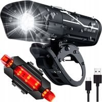Oświetlenie rowerowe Alogy Lampka przednia i tylna na rower 400 lm USB
