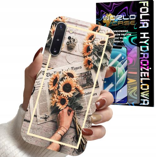 ETUI CASE DO SAMSUNG NOTE 10 PLUS . A81 - SŁONECZNIK KWIATY KOBIET + FOLIA na Arena.pl