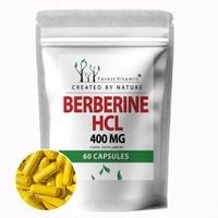 Berberyna HCL 400mg 60kaps BERBERINE ODCHUDZANIE CUKRZYCA REGULUJE CUKIER