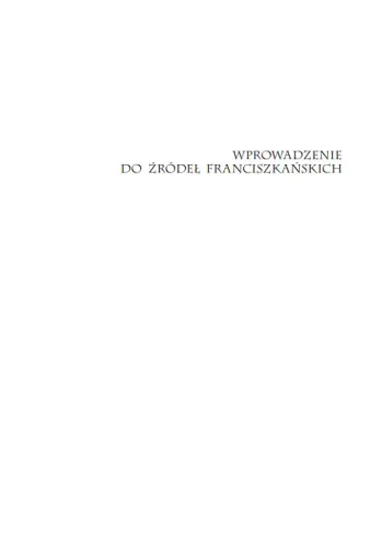 Wprowadzenie do źródeł franciszkańskich na Arena.pl