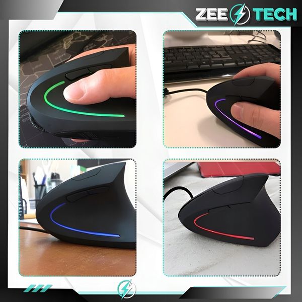 MYSZKA PIONOWA PRZEWODOWA USB WERTYKALNA CICHA DO KOMPUTERA LAPTOPA 3200DPI zdjęcie 5