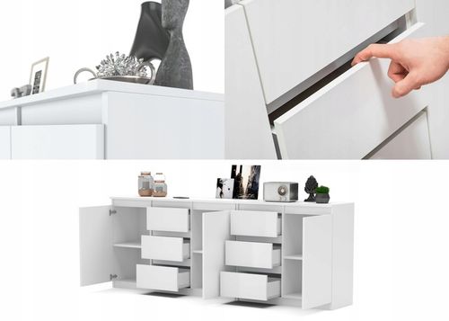 Komoda Antracyt/Wotan 6 szuflad 3 drzwi Duza Komoda 200 cm ZESTAW do na Arena.pl