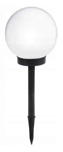 Lampy Solarne Ogrodowe LED Kula Wbijana Słupek Do Ogrodu 10cm Biała na Arena.pl