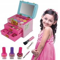 ZESTAW DO MAKIJAŻU Z KOSMETYKAMI KUFEREK SZKATUŁKA LUSTRO SPA PREZENT