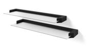 Zestaw 2 półek wiszących AURIS 60 cm czarny mat / satyna