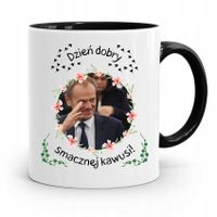 Kubek Czarny Donald Tusk Po Platforma Prezent Z Nadrukiem Ze Zdjęciem