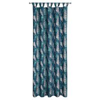 Zasłona Garden 9 155X220 cm turkusowa roślinny wzór na szelkach z rzepem